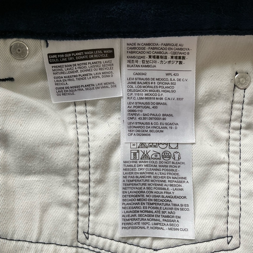 34x34 Levi’s 511 Slim Pants Men’s Blue Soft Brushed Twill White Tab 045111769 - Picture 5 of 15